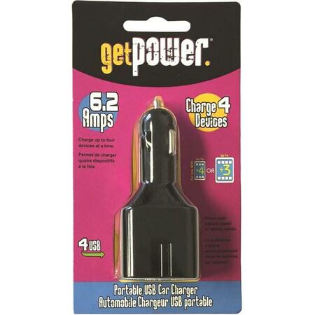 ARIES Adapter Direct Current 4 - Usb Get Power, Car Adapter - Black 8066557